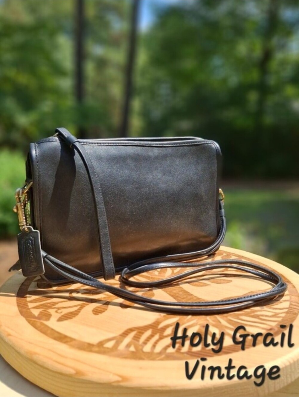VTG 70's Coach NYC Black Glove Tanned Leather Zippered Clutch Basic Bag #9455